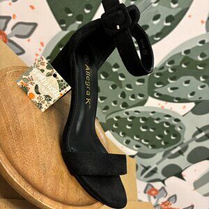 Allegra K Women's Open Toe High Chunky Heel Buckle Ankle Strap Sandals - Size 6